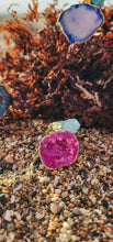 Cargar imagen en el visor de la galería, Lena Geode Ring- Pink w Aquamarine
