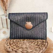 Load image into Gallery viewer, Tulum Clutch (Black w/Bronze Gold Shell)
